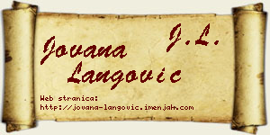 Jovana Langović vizit kartica